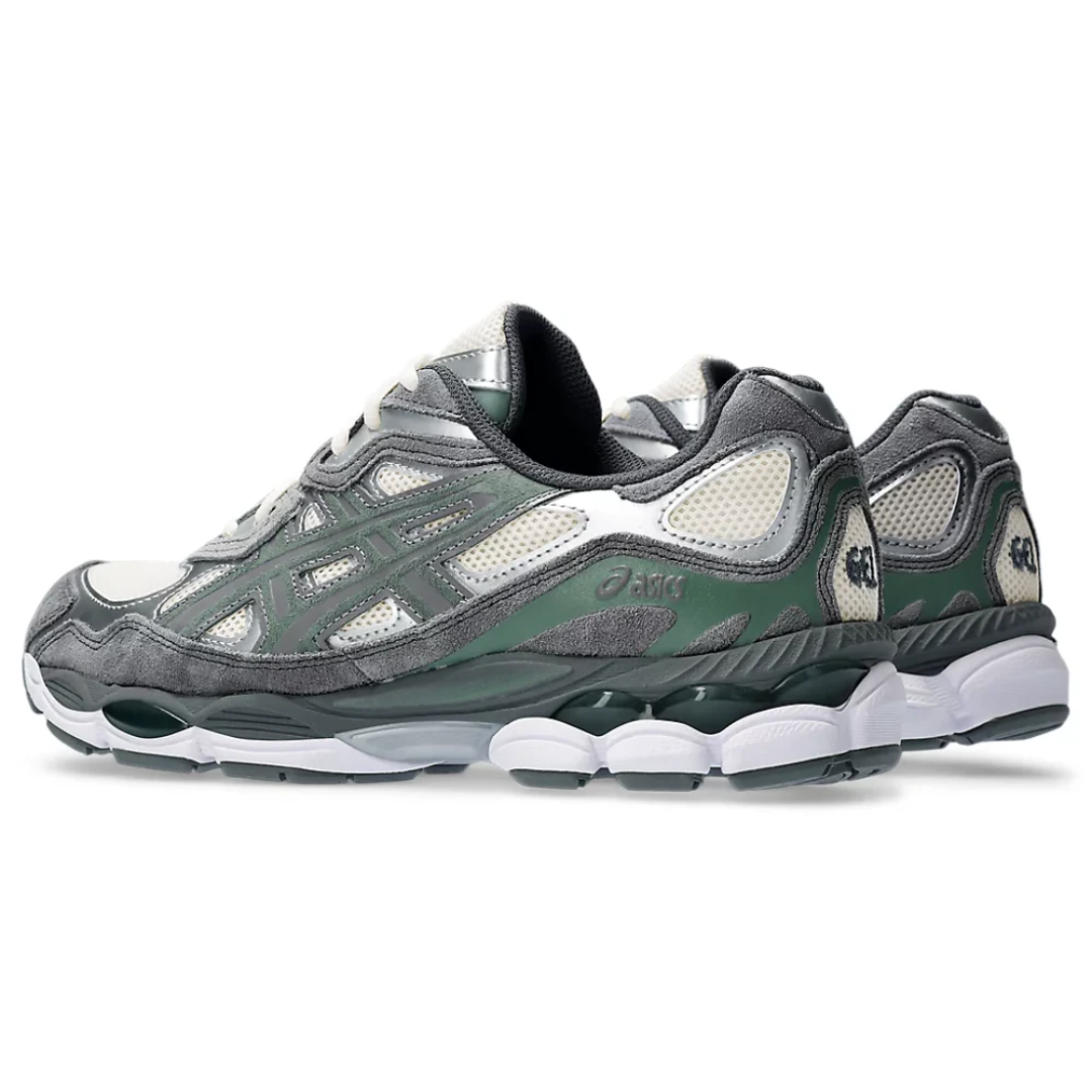 ASICS GEL-NYC Cream Steel Grey sneakers heel view