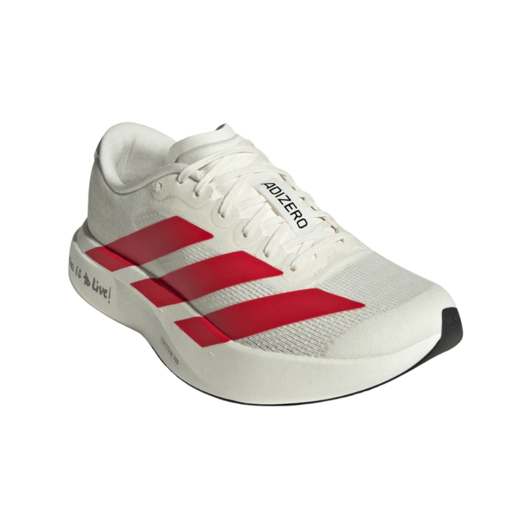Adidas AdiZero EVO SL Off White Better Scarlet Core Black sneakers heel view