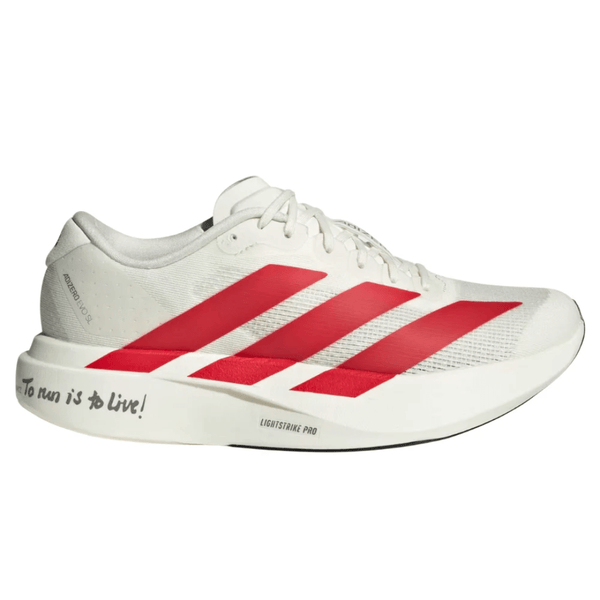 Adidas AdiZero EVO SL Off White Better Scarlet Core Black sneakers side profile