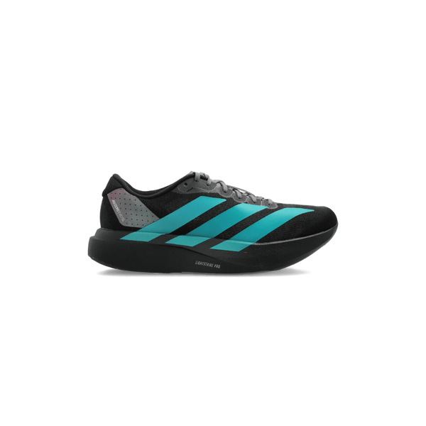 adidas Adizero Evo SL Core Black Pure Teal Grey Four sneakers side profile