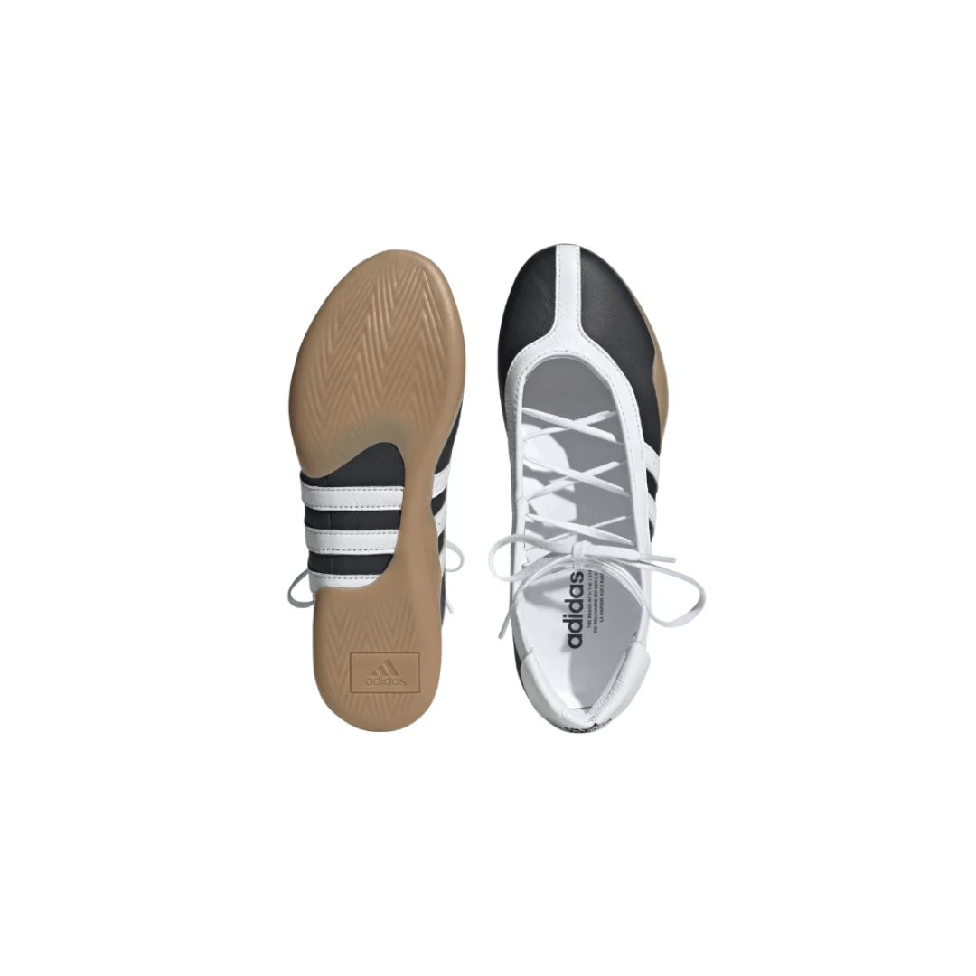 Adidas Chaussure Taekwondo Mei Black White sneakers heel view