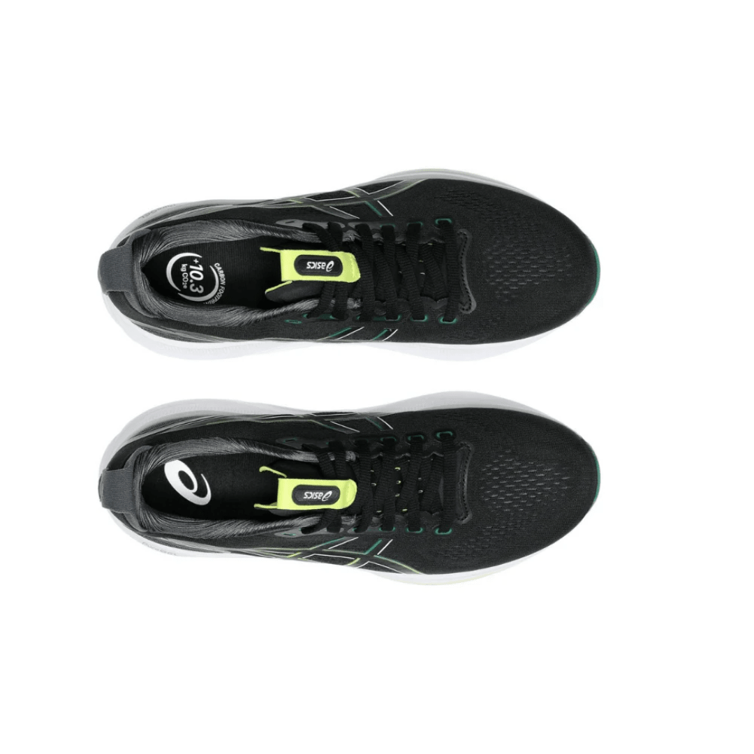 ASICS Gel-Kayano 32 Black Jasper Green sneakers upper detail