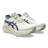 ASICS Gel-Nimbus 27 Birch Indigo Blue running shoes upper detail