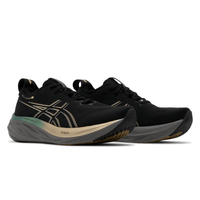 ASICS Gel-Nimbus 26 Platinum Black Champagne running shoes upper detail