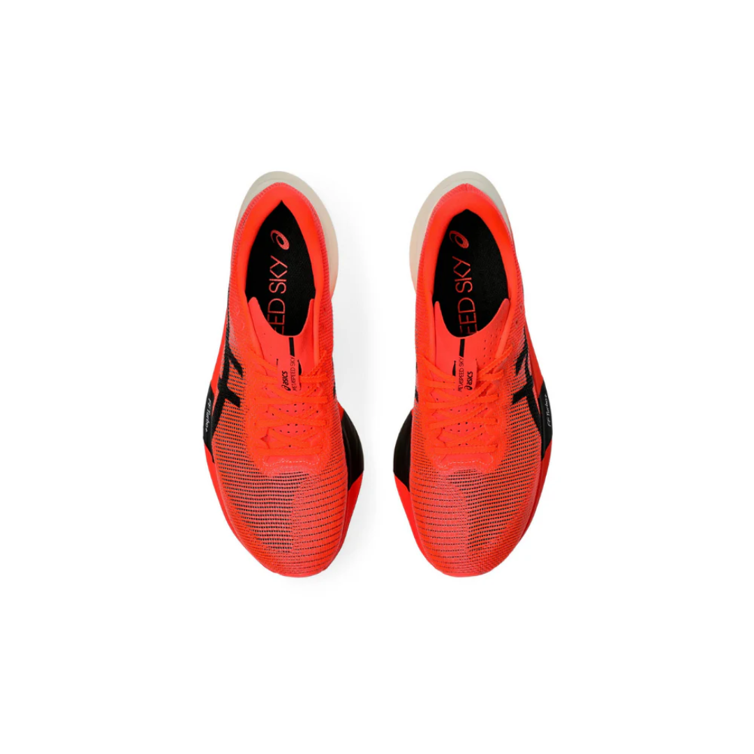 ASICS Metaspeed Edge Paris Sunrise Red Black running shoes upper detail