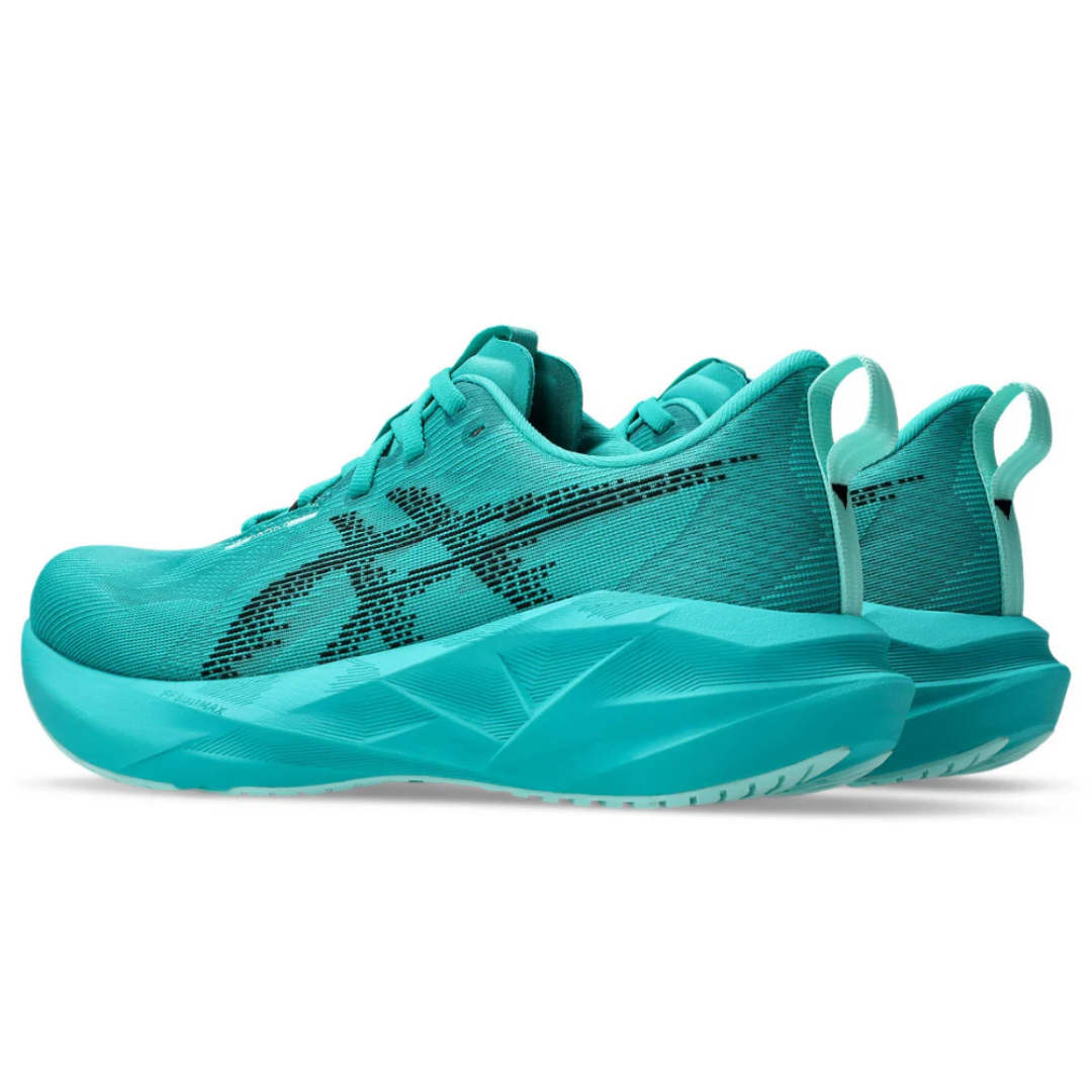 ASICS Novablast 5 Wave Teal Black running shoes upper detail