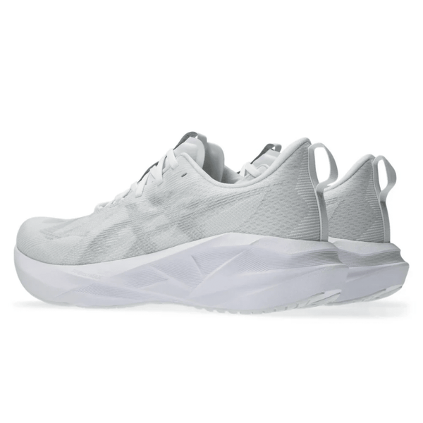ASICS Novablast 5 White Piedmont Grey running shoes on feet Dubai