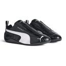 Balenciaga x Puma Speedcat Leather Black White sneakers on feet Dubai