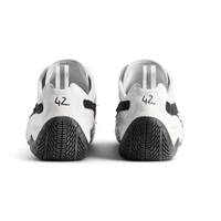 Balenciaga x Puma Speedcat Suede White Black sneakers heel view
