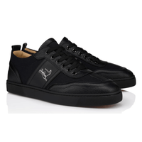 Christian Louboutin Retero Grained Calf Leather Black sneakers on feet Dubai