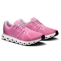 On Cloud 6 Raspberry White on feet Dubai