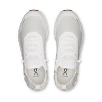 White running shoes with visible brand logo on a white background