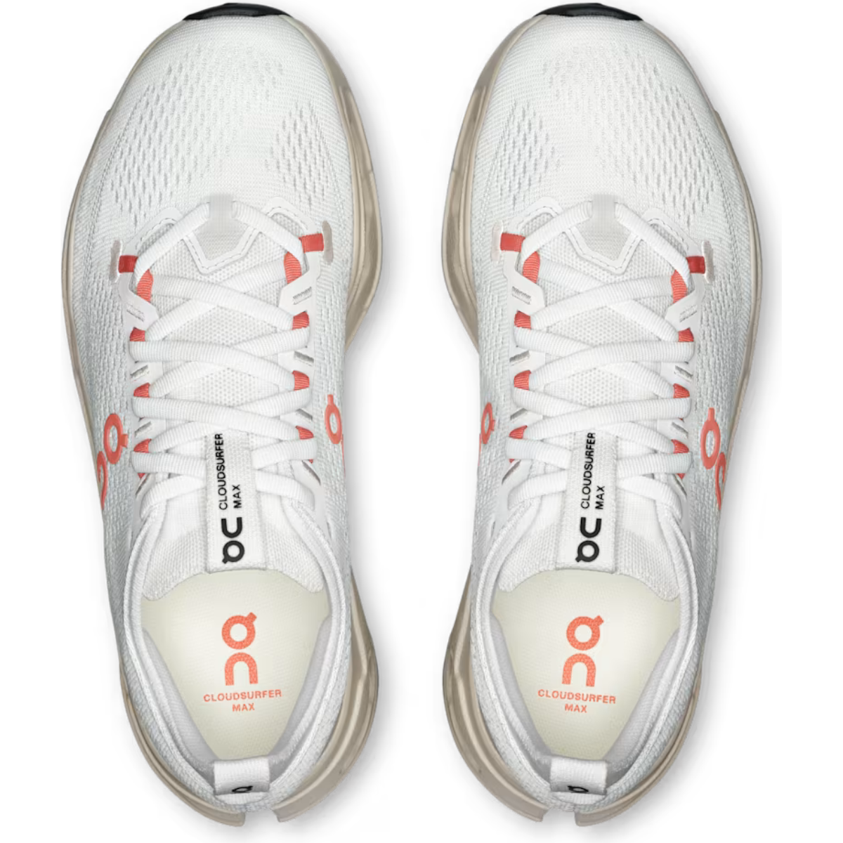 On Running Cloudsurfer Max Ivory Salmon top view