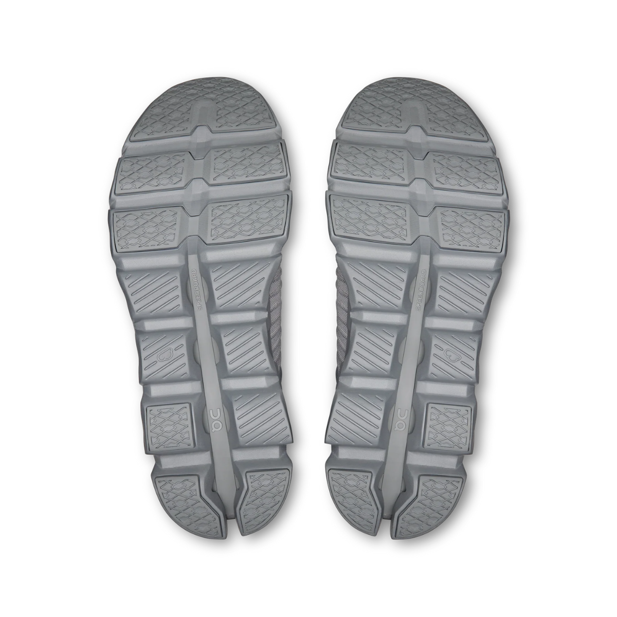 Black rubber sole of a shoe on a white background