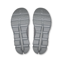 Black rubber sole of a shoe on a white background