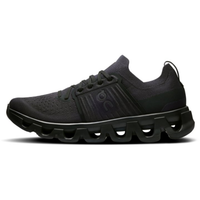 Black running shoe on a white background