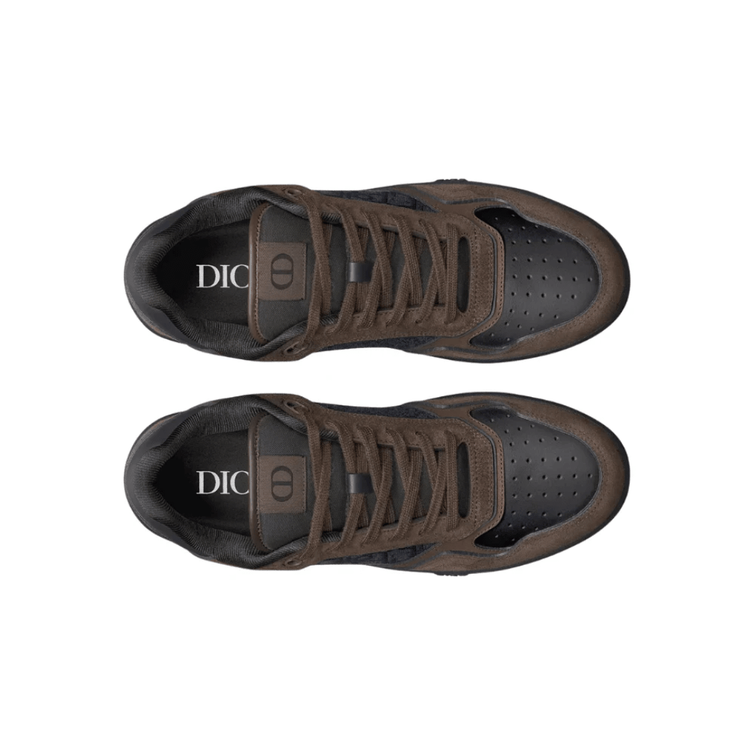 Dior B27 Uptown Low-Top Sneaker "Deep Brown Suede, Black Smooth"