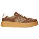 Gucci GG Canvas Leather-Trimmed Sneakers side profile
