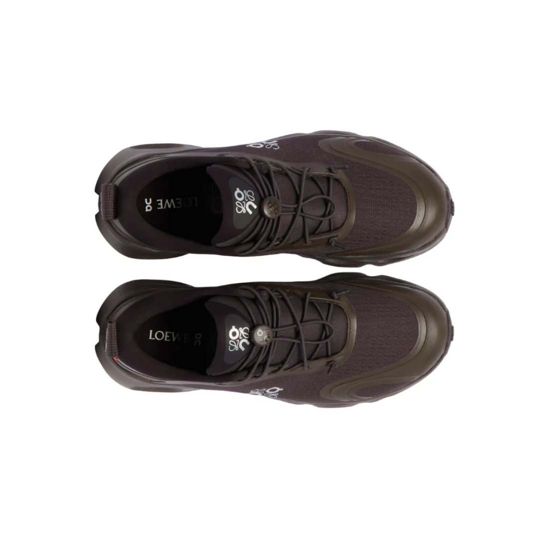 Loewe x On Running Cloudsolo Dark Brown macro texture