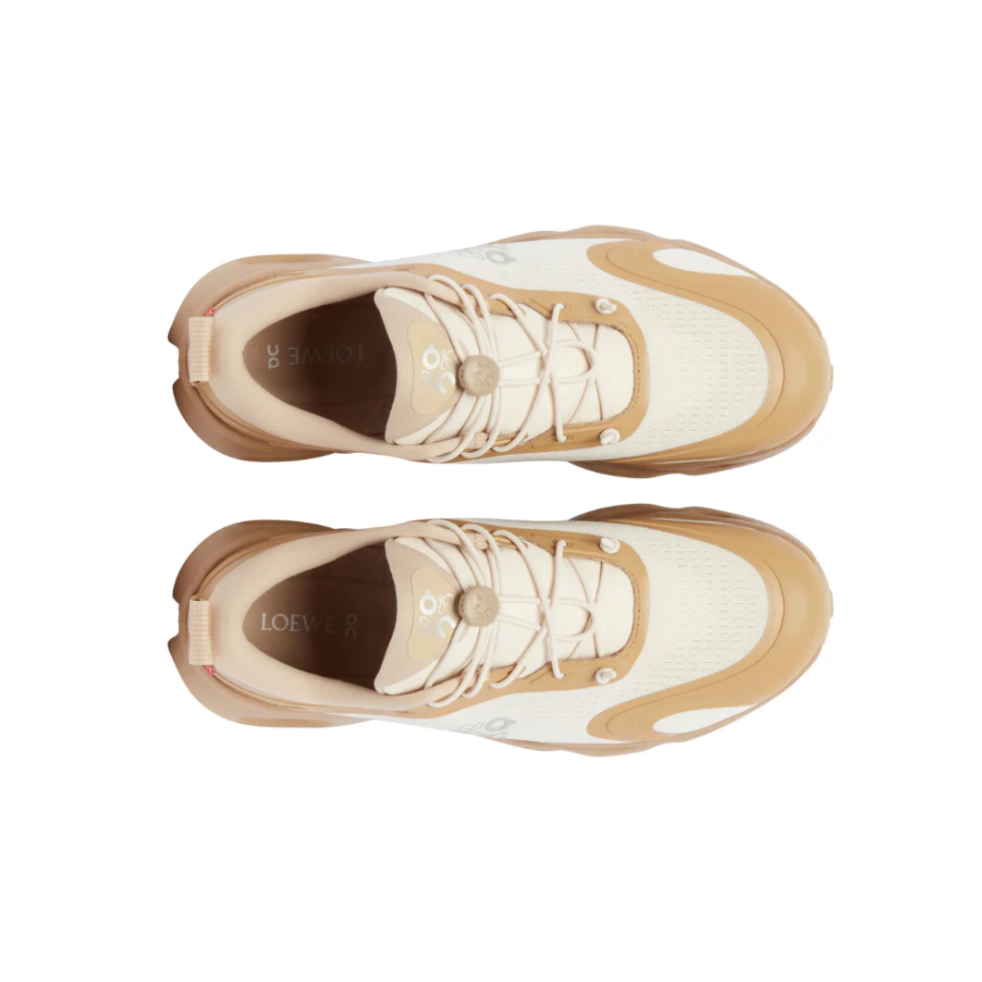 Loewe x On Running Cloudsolo Dark Sand Cream macro texture