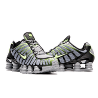 Nike Shox TL Wolf Grey Lime on feet Dubai