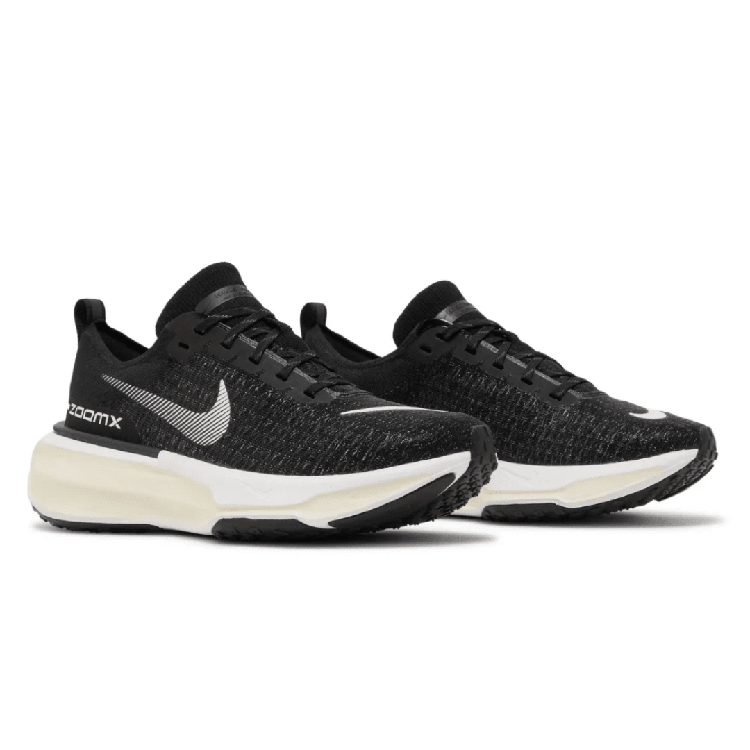 Nike ZoomX Invincible Run Flyknit 3 Black White sneakers heel view