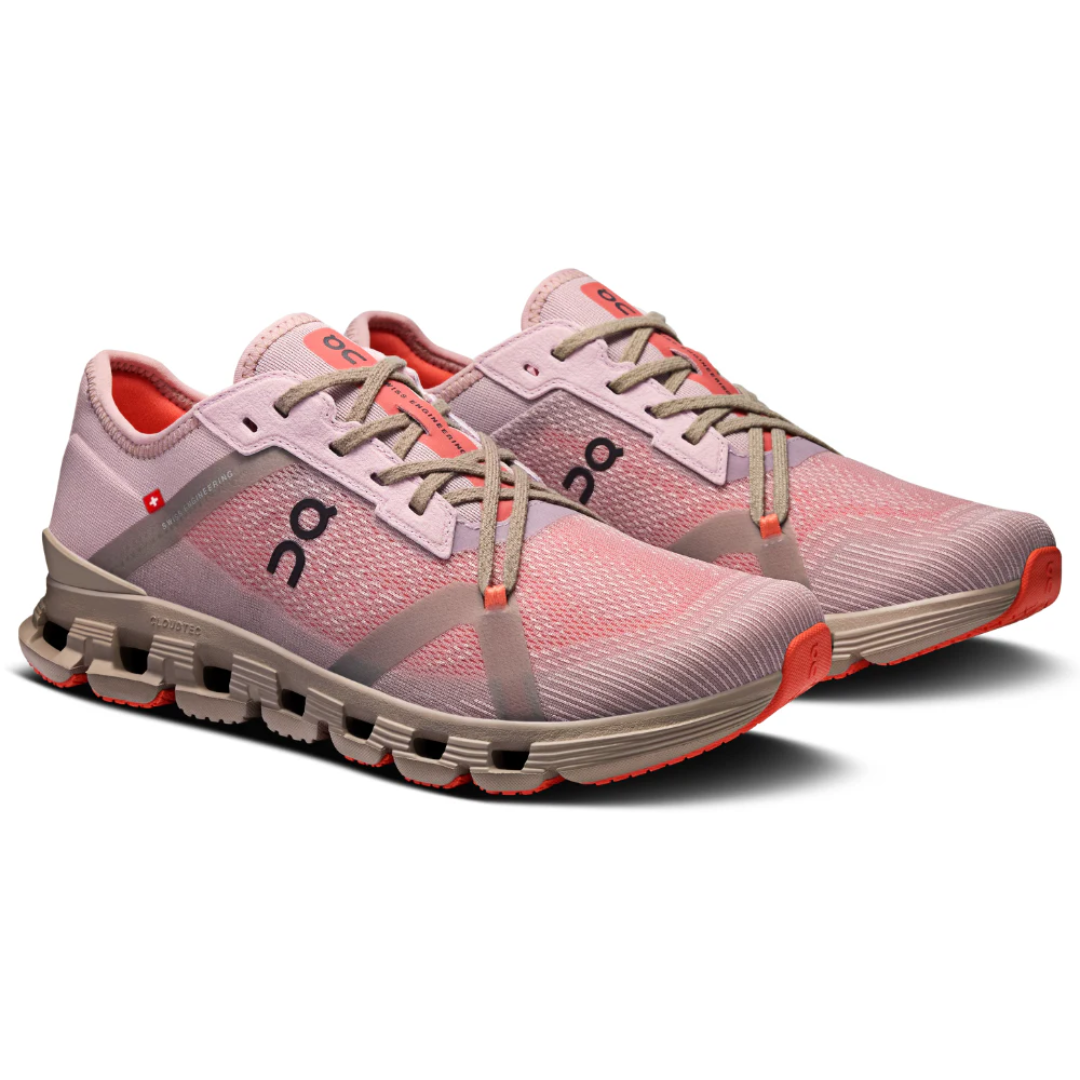 On Cloud X 4 AD Mauve Salmon heel view