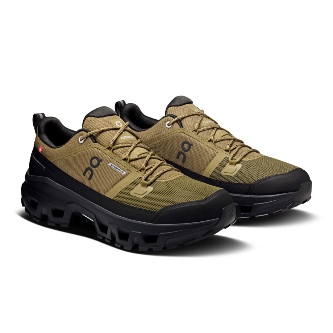 On Cloudrock Low Waterproof Hunter Black heel view