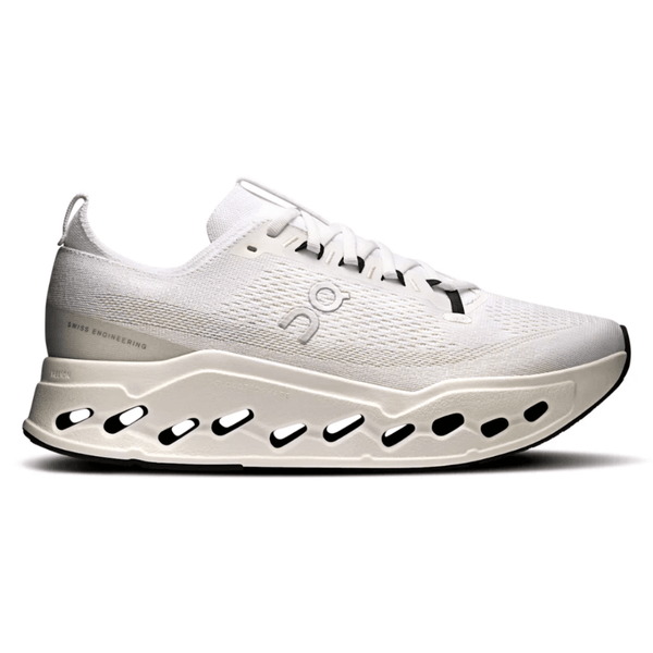 On Cloudsurfer Max White White side profile