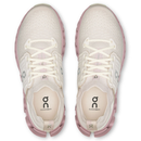 White and pink athletic shoes with visible brand logo on a white background