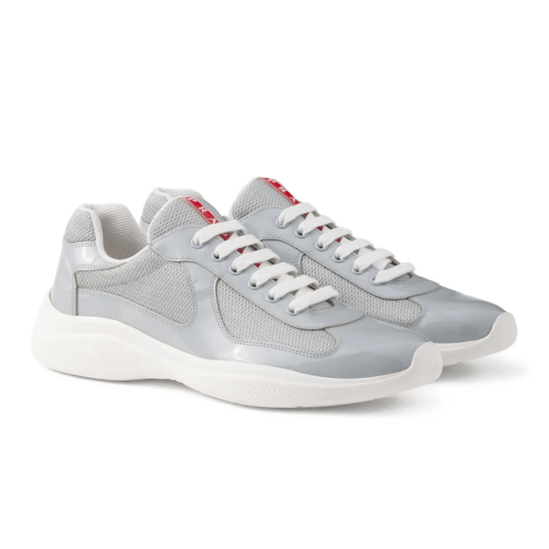 Prada America's Cup chunky-sole lace-up "Light Grey"