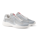 Prada America’s Cup Chunky-Sole Lace-Up Light Grey sneakers on feet Dubai