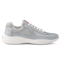 Prada America’s Cup Chunky-Sole Lace-Up Light Grey sneakers side profile