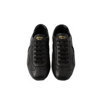 Prada Montecarlo Re-edition 2005 Antiqued Nappa Leather Sneakers Black heel view