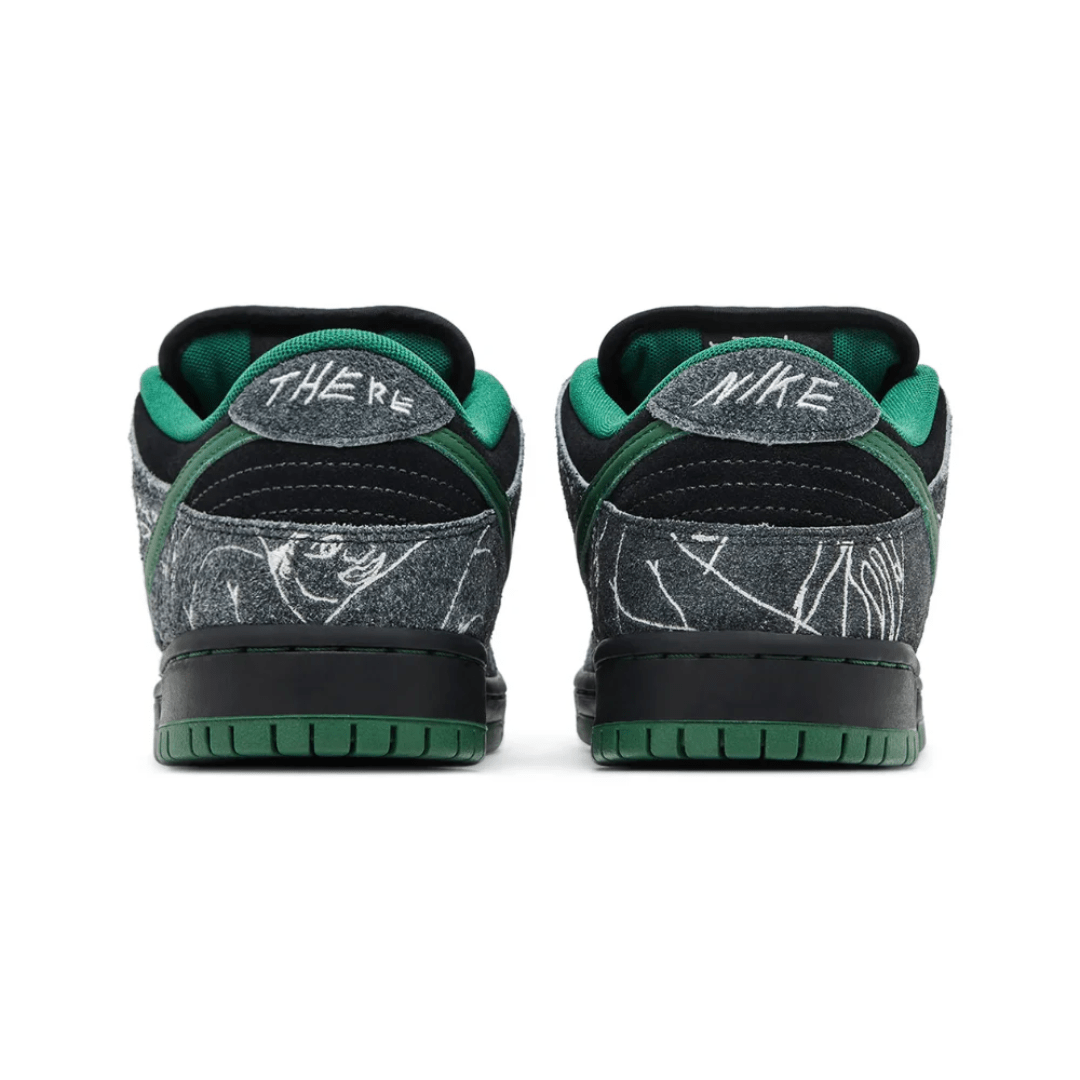 THERE Skateboards x Dunk Low SB Ultra Humanized Special Box sneakers tongue detail