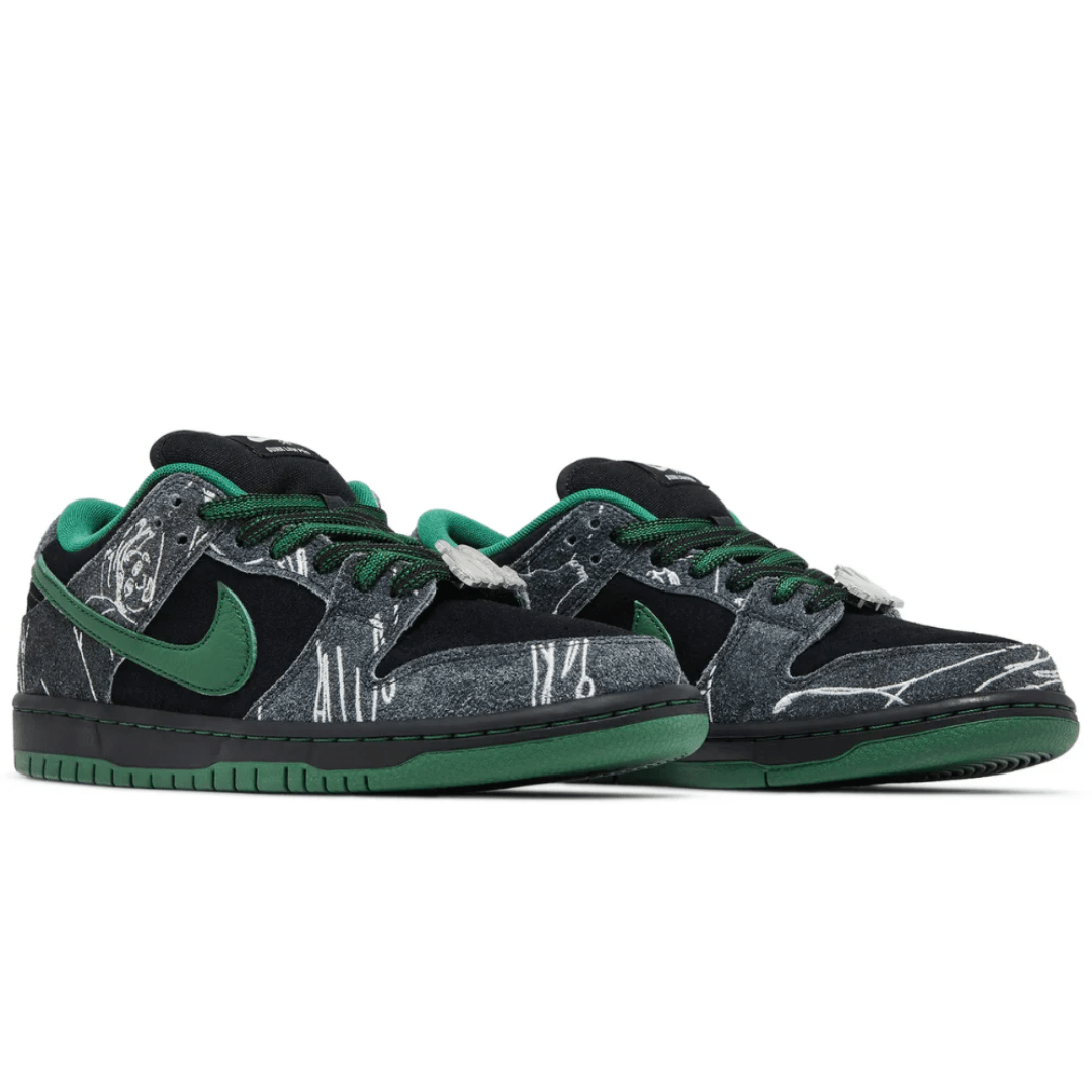 THERE Skateboards x Dunk Low SB Ultra Humanized Special Box sneakers upper detail