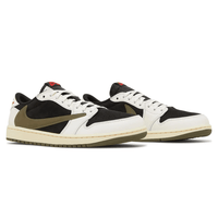 Travis Scott x Wmns Air Jordan 1 Retro Low OG Olive sneakers heel view
