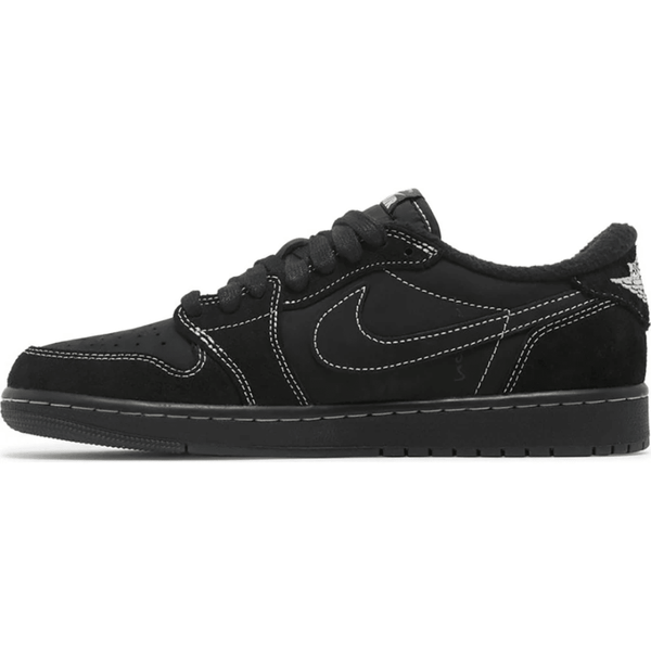 Travis Scott x Air Jordan 1 Low OG SP Black Phantom sneakers on feet Dubai