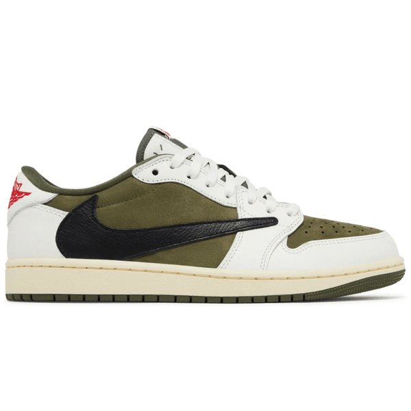 Travis Scott x Nike Air Jordan 1 Retro Low OG SP Reverse Olive Medium Olive sneakers side profile