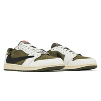 Travis Scott x Nike Air Jordan 1 Retro Low OG SP Reverse Olive Medium Olive sneakers heel view