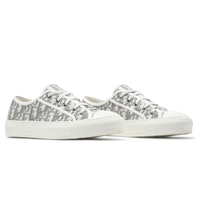 Walk’N’Dior Embroidered Canvas Low Grey sneakers upper detail