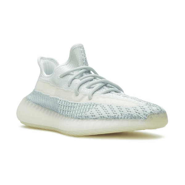Yeezy Boost 350 V2 Cloud White sneakers on feet Dubai