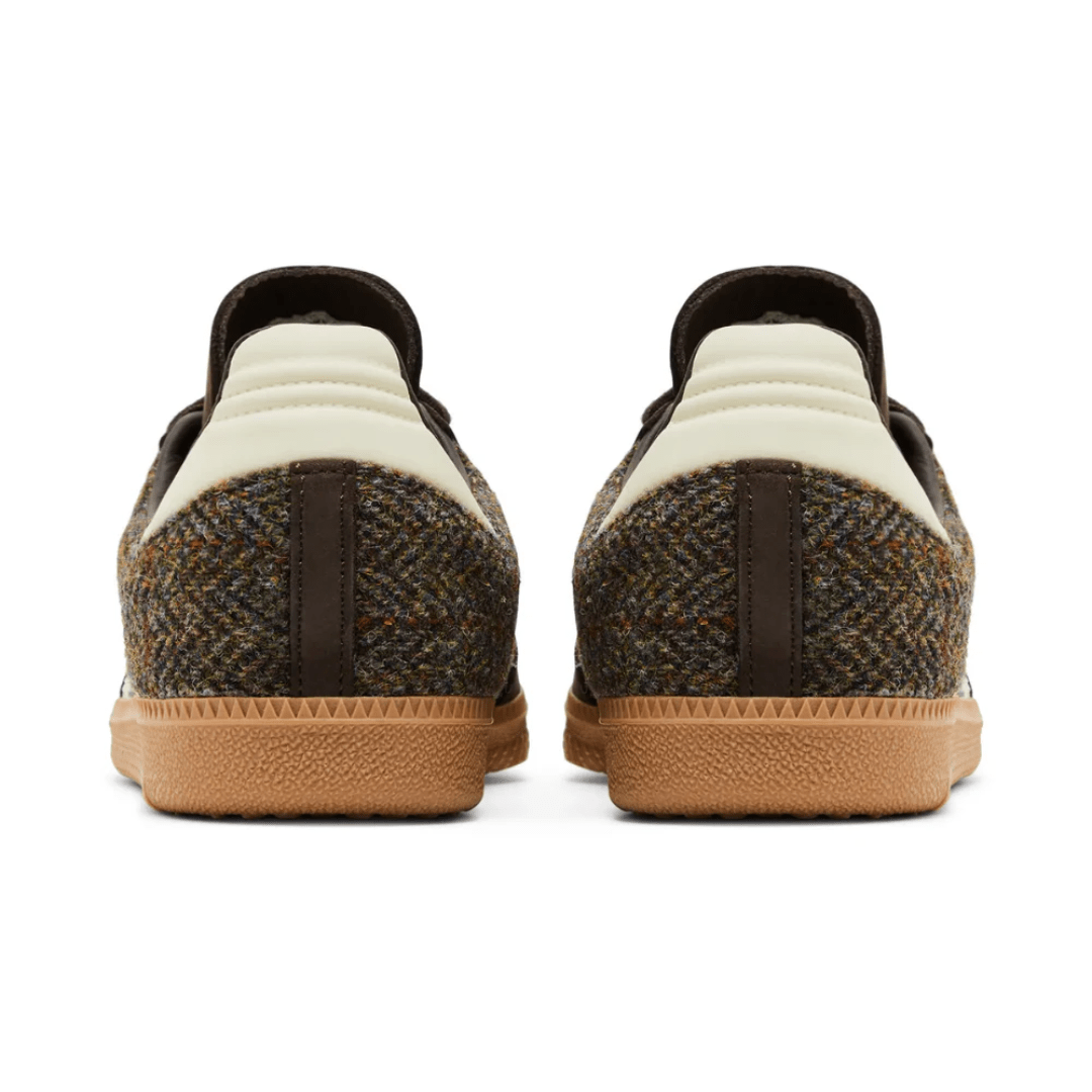 adidas Samba OG Tweed Pack Dark Brown sneakers heel view