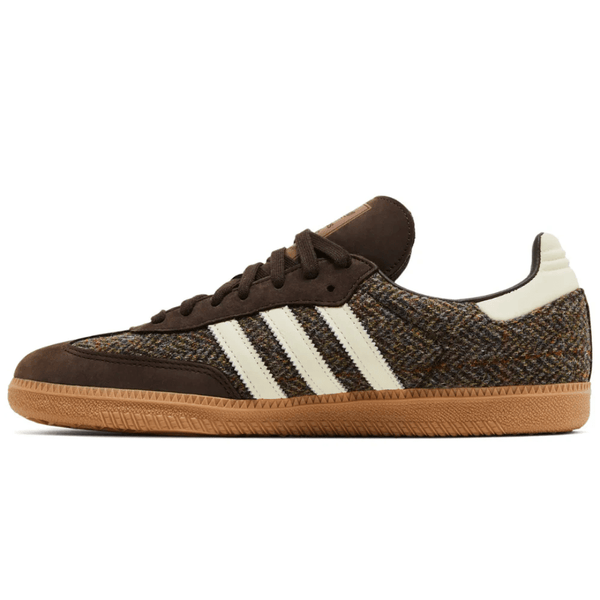 adidas Samba OG Tweed Pack Dark Brown sneakers on feet Dubai