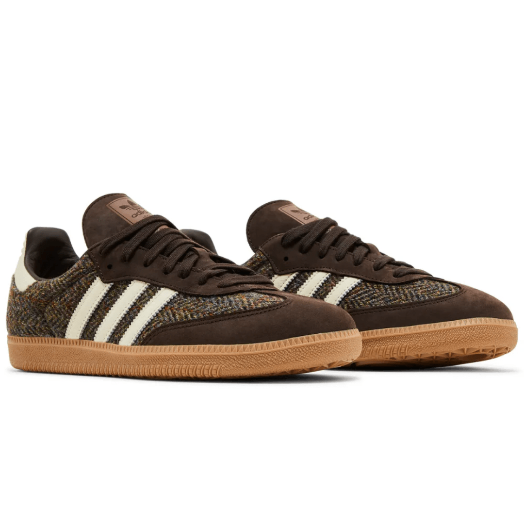 adidas Samba OG Tweed Pack Dark Brown sneakers upper detail